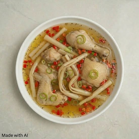 Chicken and Bamboo Shoot in Hot Pot (竹筍雞湯)